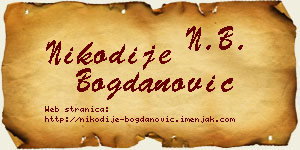 Nikodije Bogdanović vizit kartica